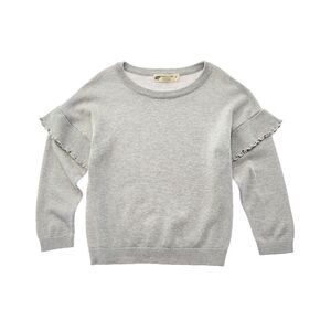 Monica + Andy Girls Knit Ruffle Sweater, Grey